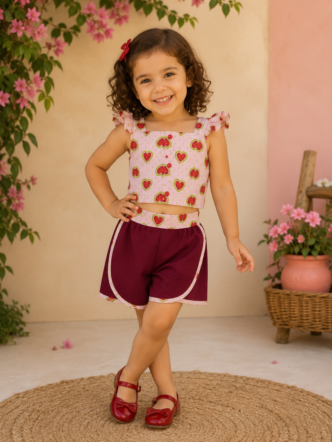 Conjunto de shorts e cropped